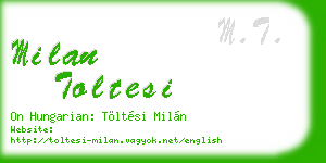 milan toltesi business card
